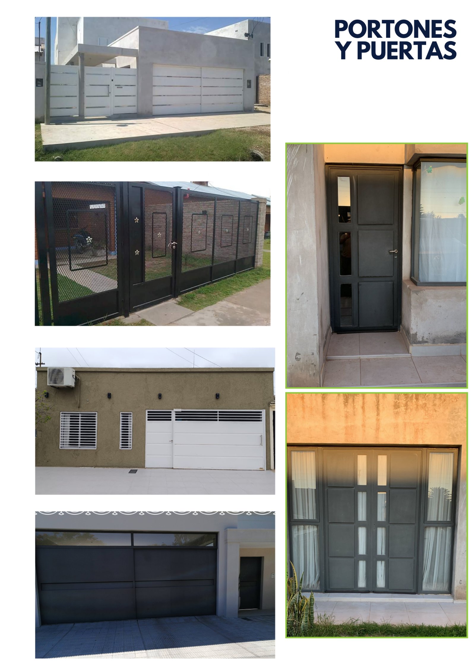 Fachada moderna con portones de metal, puertas y ventanas — proyecto Portfolio, por Metalúrgica Gonzalo, en Dr. Silvestre Remonda 183