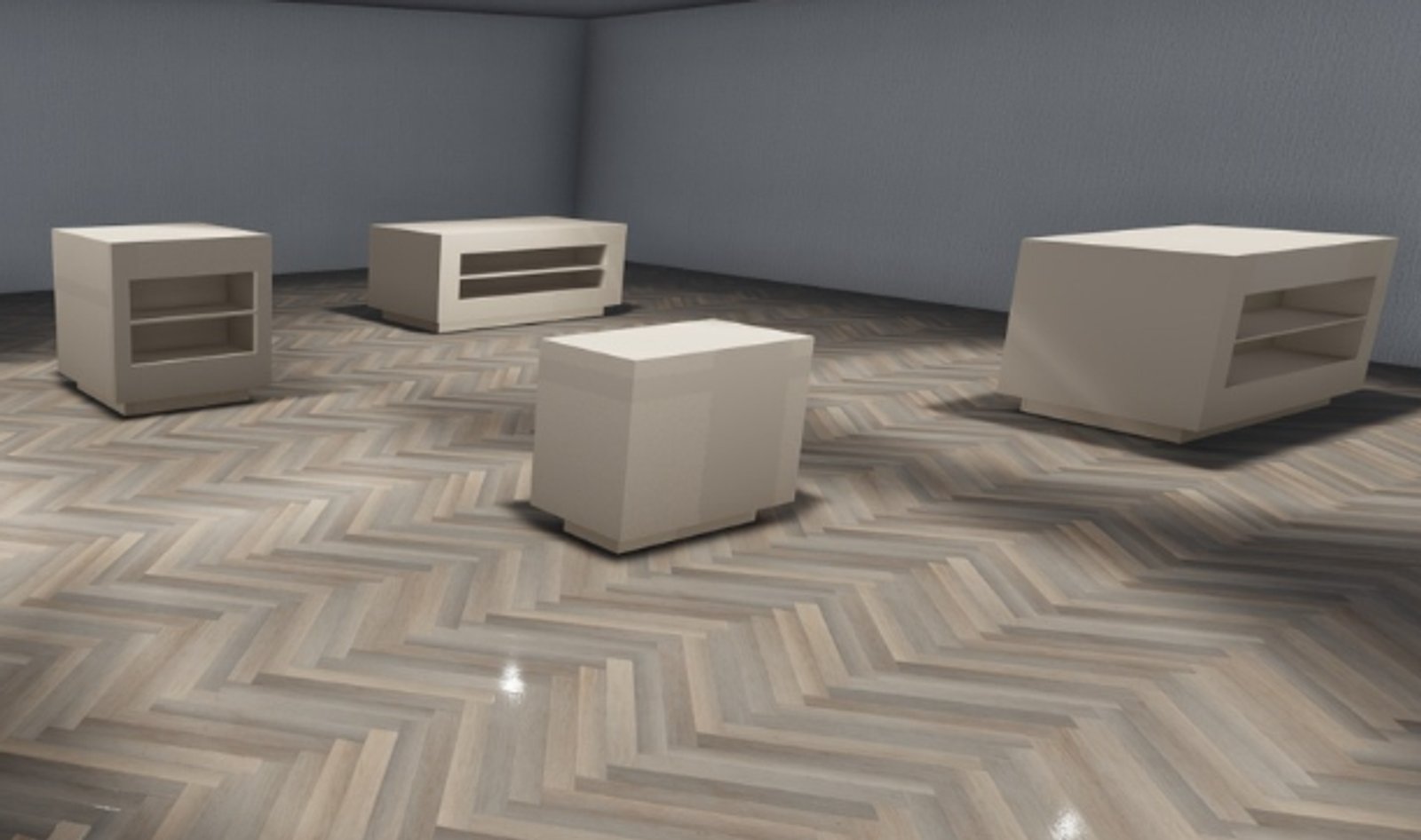 sala de estar moderna con muebles modulares grises — proyecto Proyecto RC, por D'Agostina , en Palermo