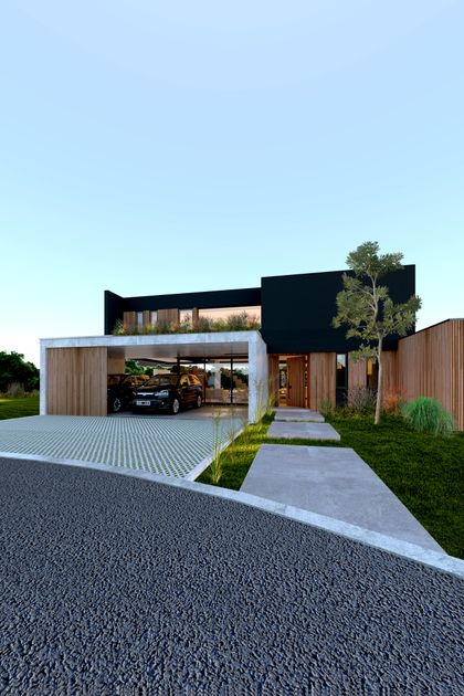 Casa moderna con detalles en madera y hormigón — proyecto Casa ALM57, por EZ architects, en Canning