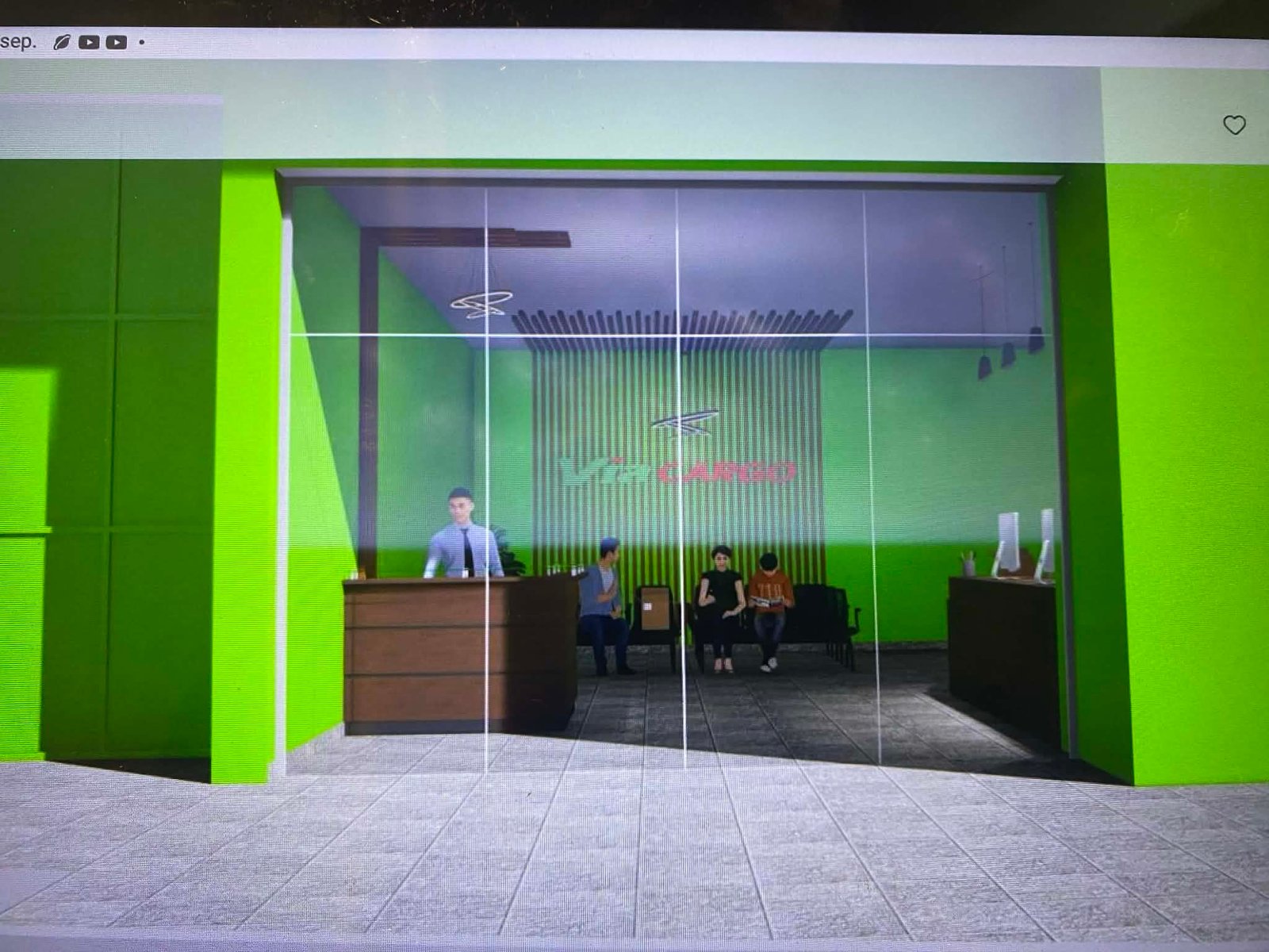 loja comercial moderna com fachada verde vibrante — projeto Sucursal Via Cargo, filial Corrientes, Empresa de distribución y logística., por Arquitecto Gustavo Maidana, em Corrient