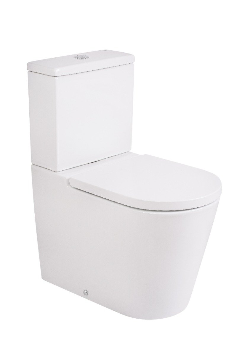Inodoro de pie rimless adosado a pared con salida dual H420 INSPIRA