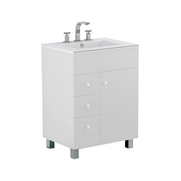 Mueble Cadria 60 cm - Blanco - 1 puerta 3 cajones