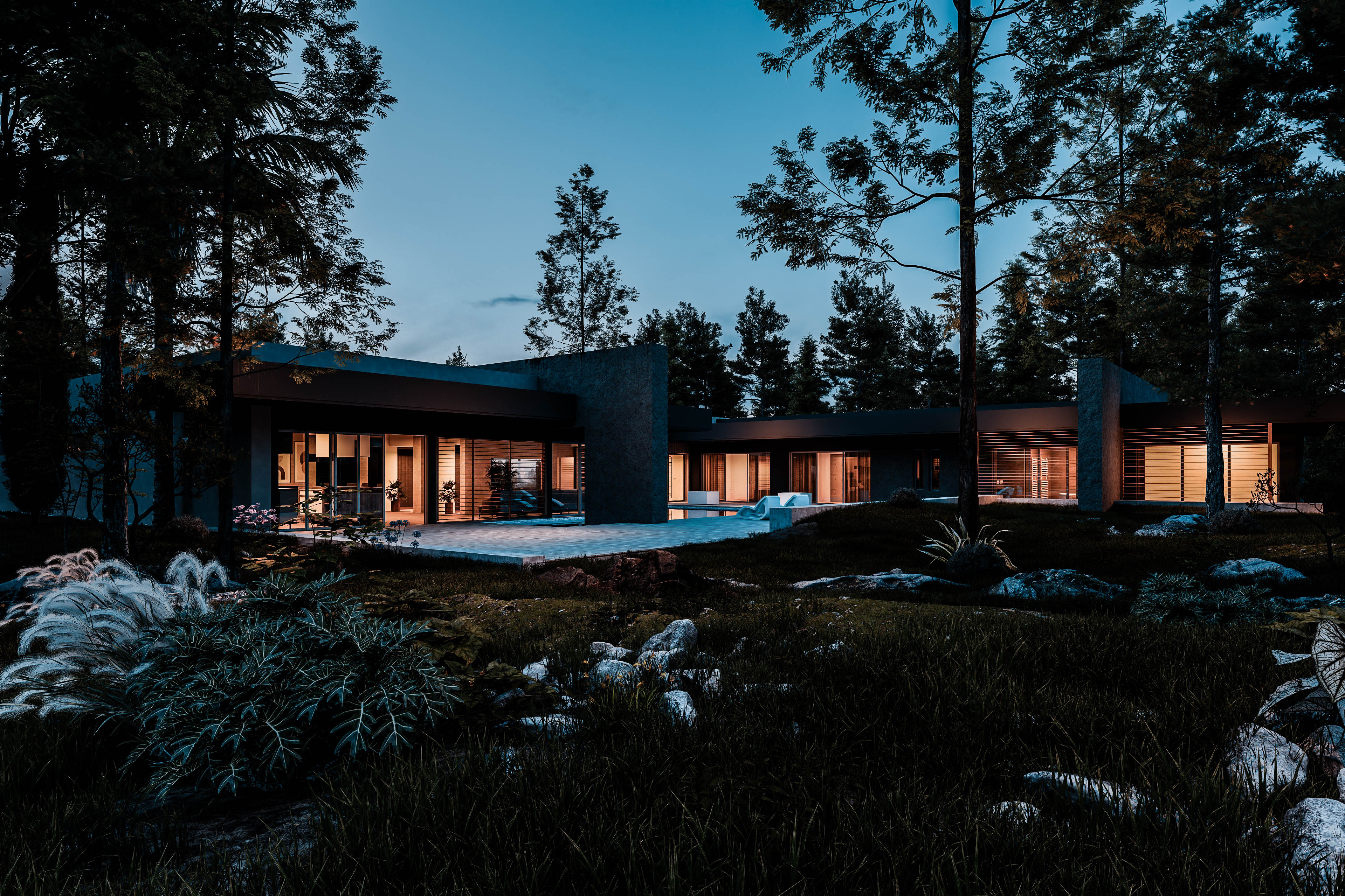 Photorealistic architectural rendering of a modern building exterior in Kenya, showcasing design and environment.