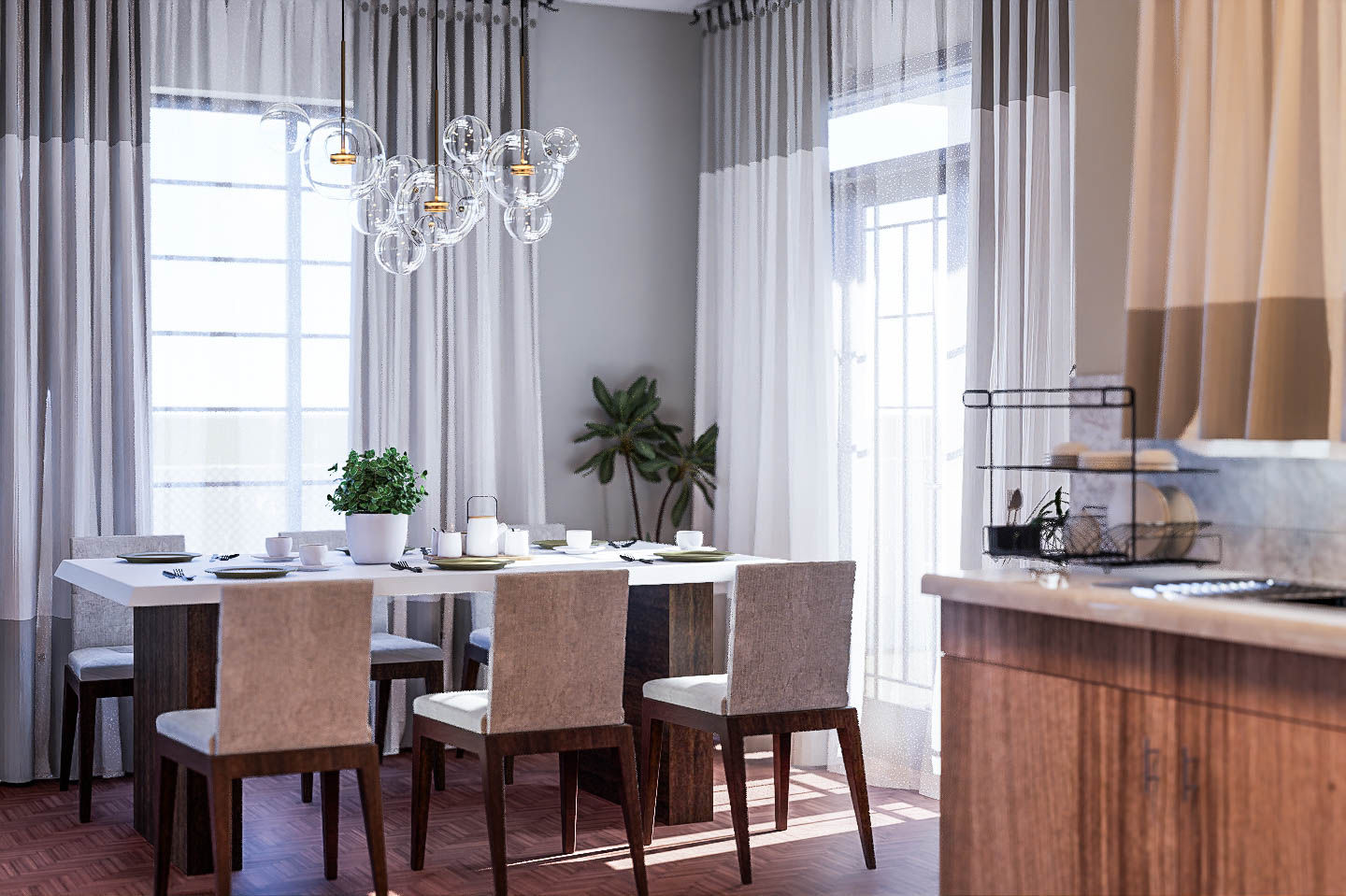 Dining Room Interior Photorealistic Render - Elegant Interior Design