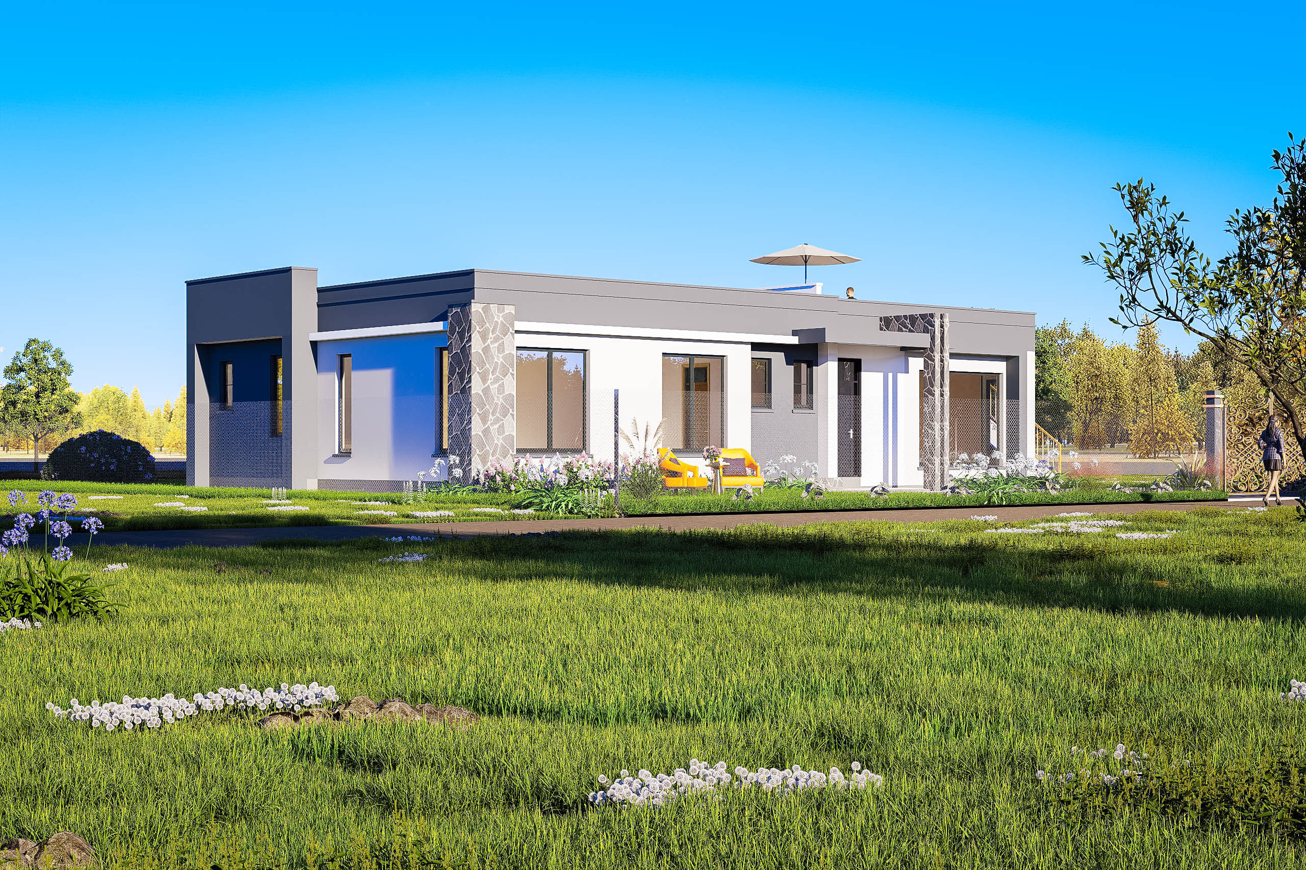 Embu 3 Bedroom Flat Roof Architectural Render - Residential Housing