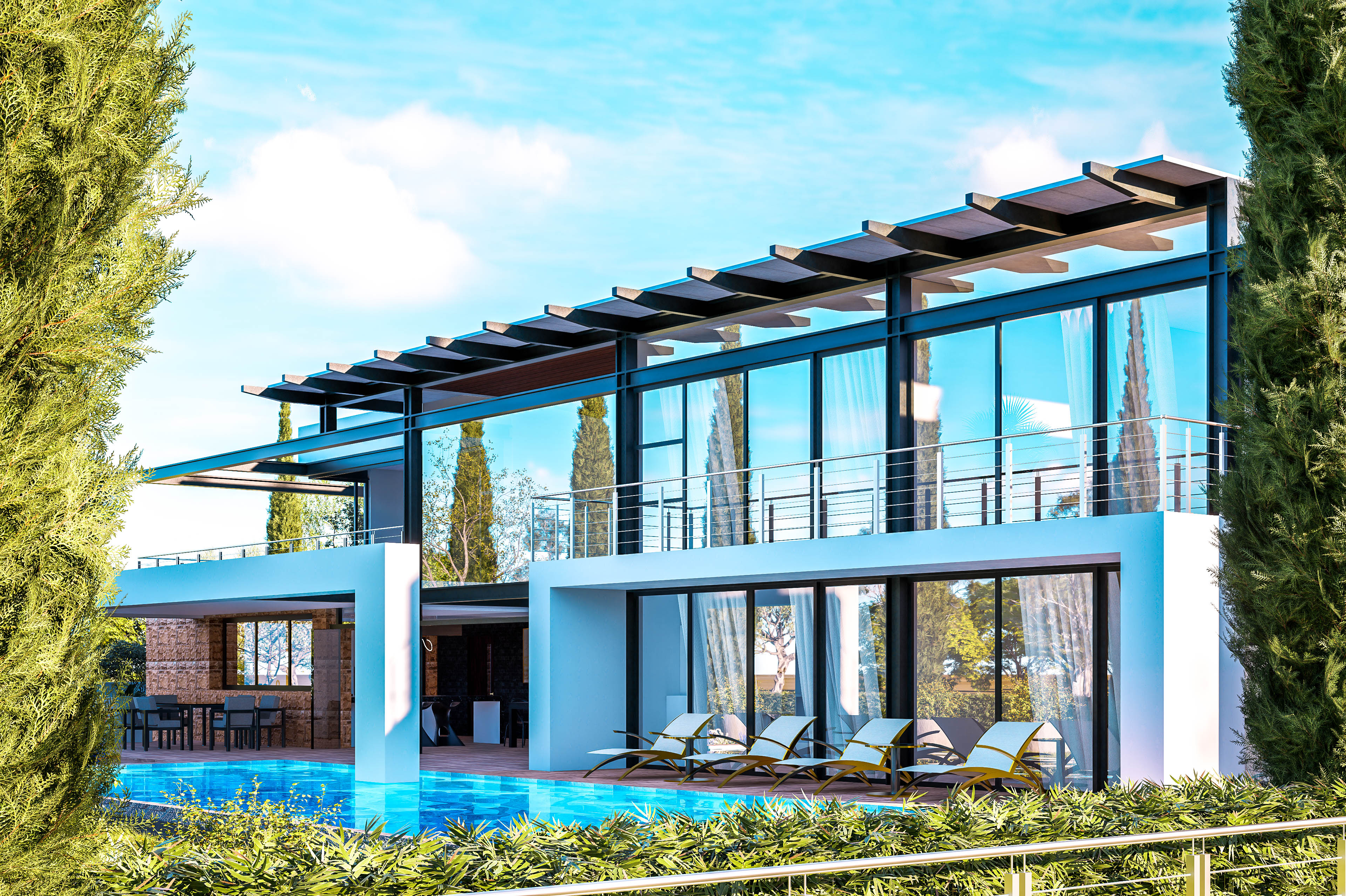 Modern Residential House 3D Renders - Luxury Home Visualization