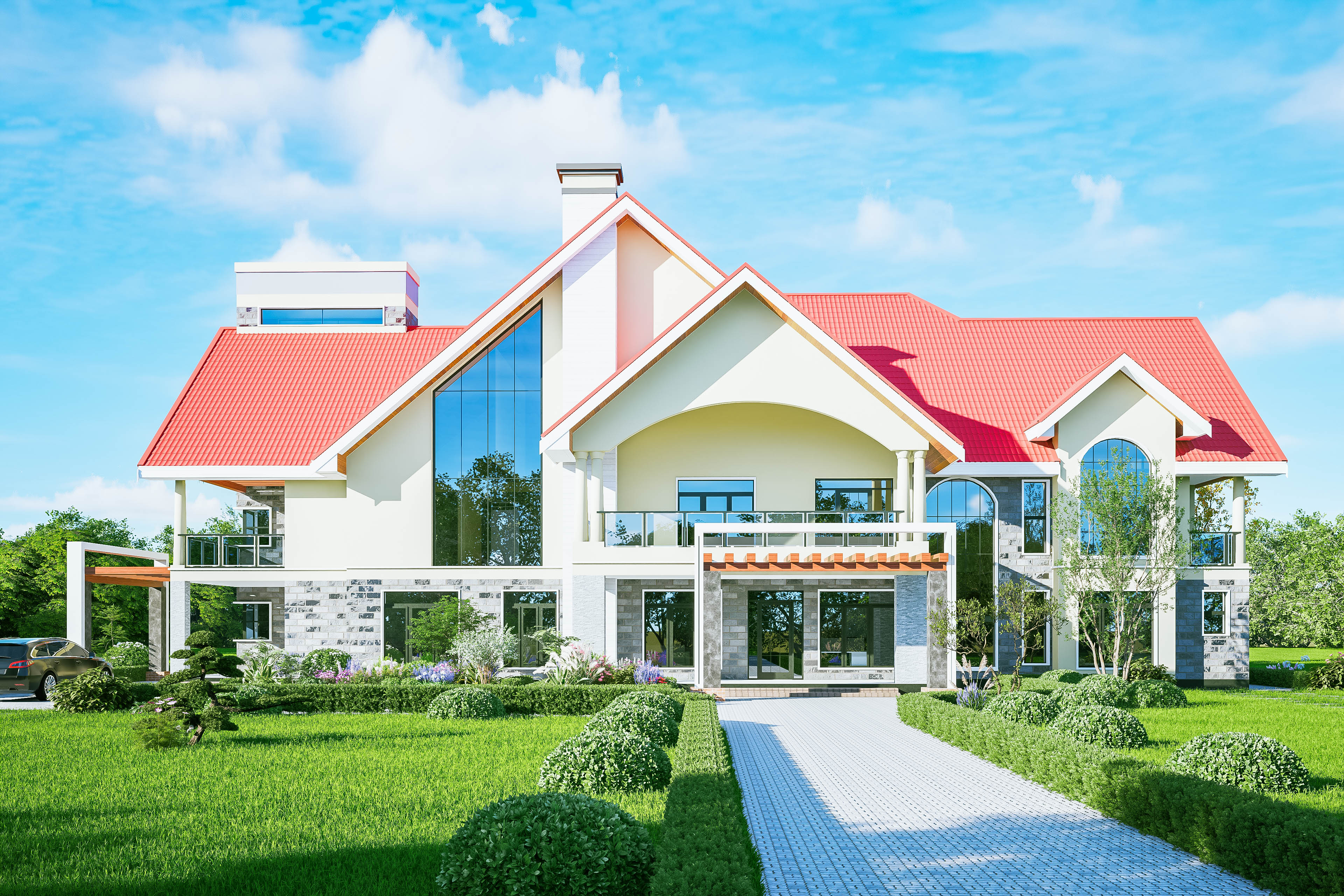 Kitengela 4 Bedroom Maisonette Exterior Render Kenya - Residential Architecture