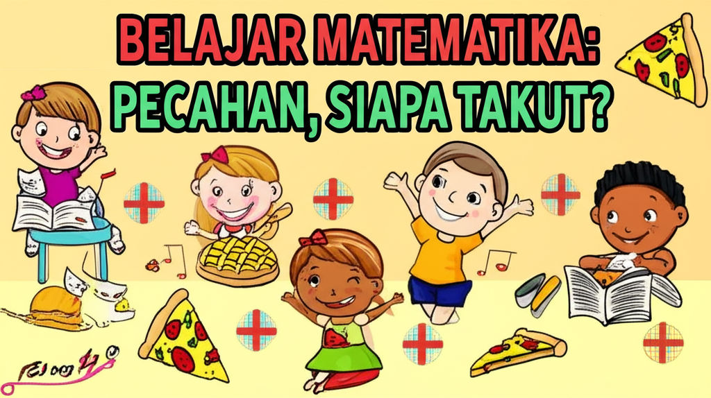 Belajar Matematika Asyik: Pecahan Mudah dan Menyenangkan Ilustrasi pecahan matematika untuk belajar lebih mudah
