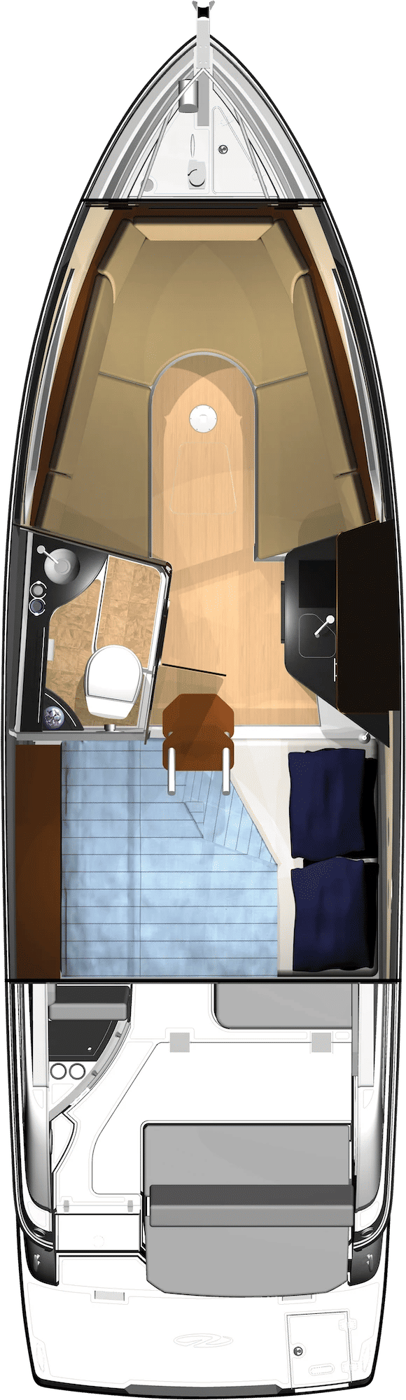 Rzut kabiny Regal 28 Express.