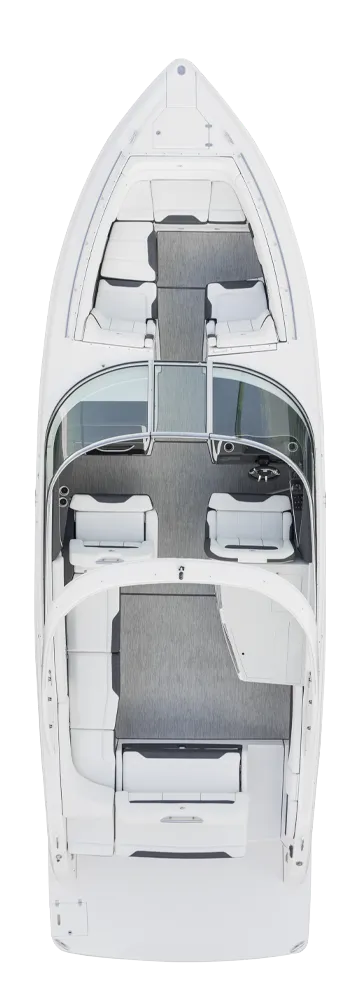 Rzut z góry układu kokpitu modelu Regal 3300.
