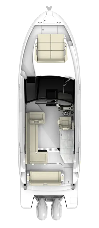 Rzut kokpitu Regal 36 XO.