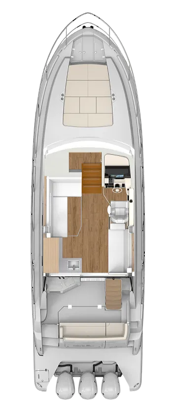 Rzut układu kokpitu modelu Regal 38 FXO.