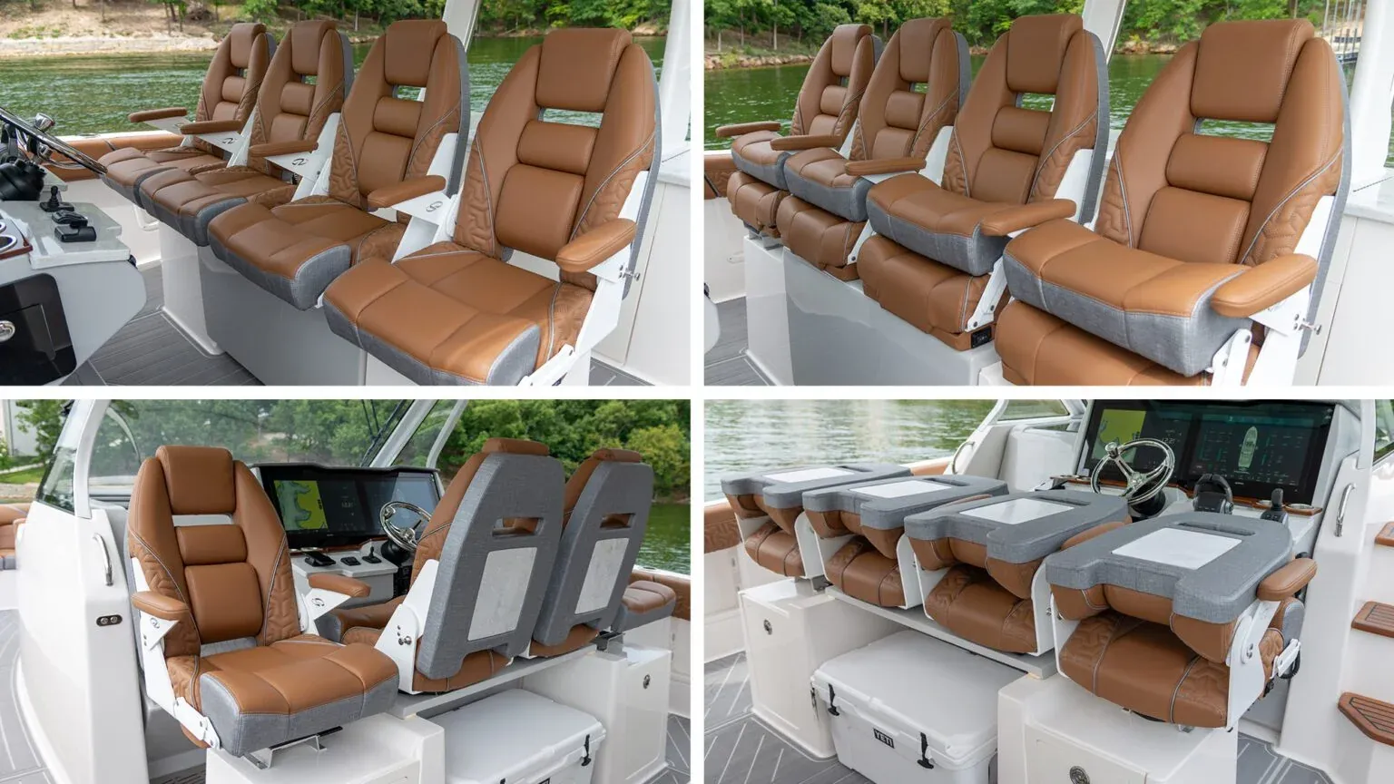 Wielopozycyjne fotele kapitańskie w modelu Regal 38 SURF.
