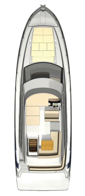 Plan pokładu flybridge modelu Regal 42 FLY.
