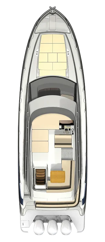 Rzut flybridge w Regal 42 FXO.
