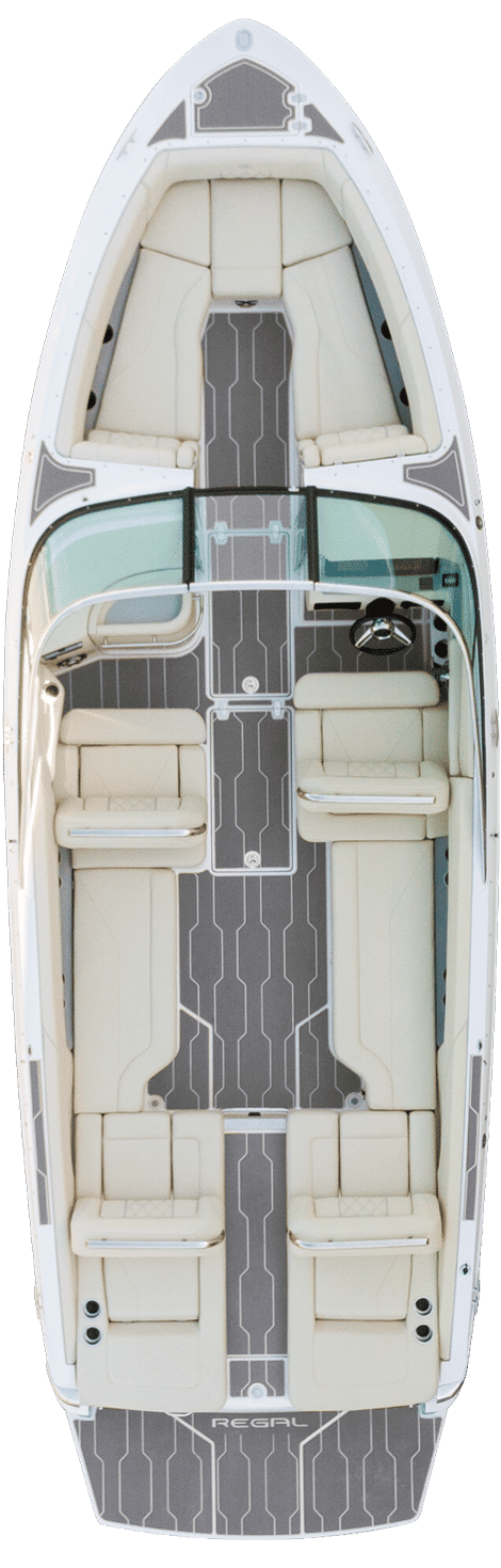 Rzut z góry układu pokładu modelu Regal LS6 Surf.