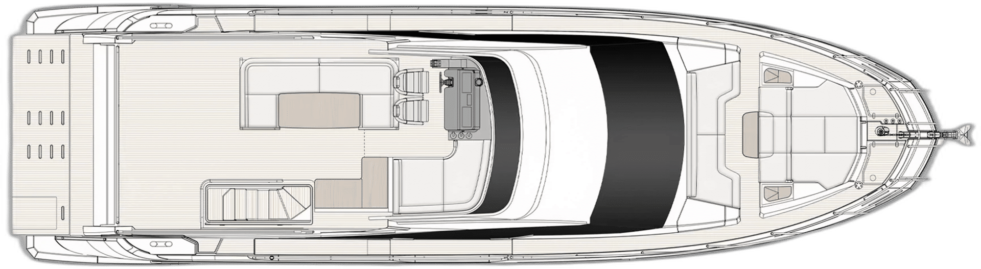 Schemat rozkładu flybridge Azimut Fly 60