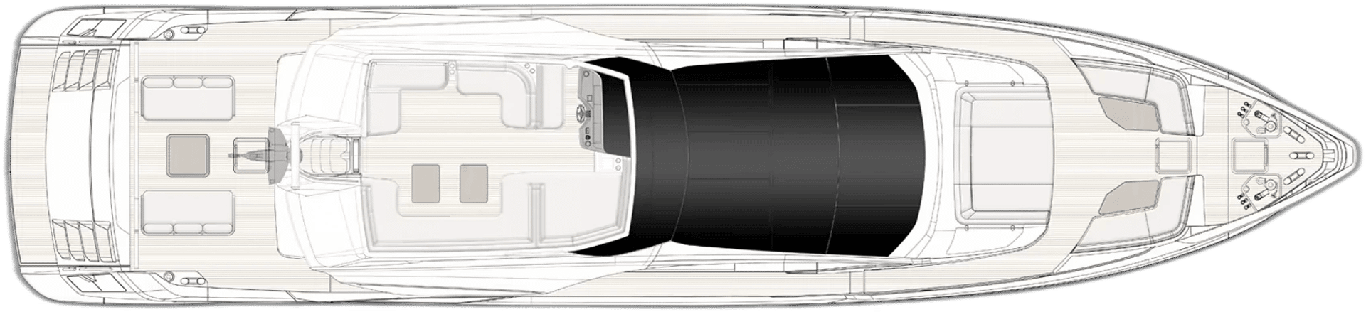 Plan pokładu Sport Fly - Azimut S10