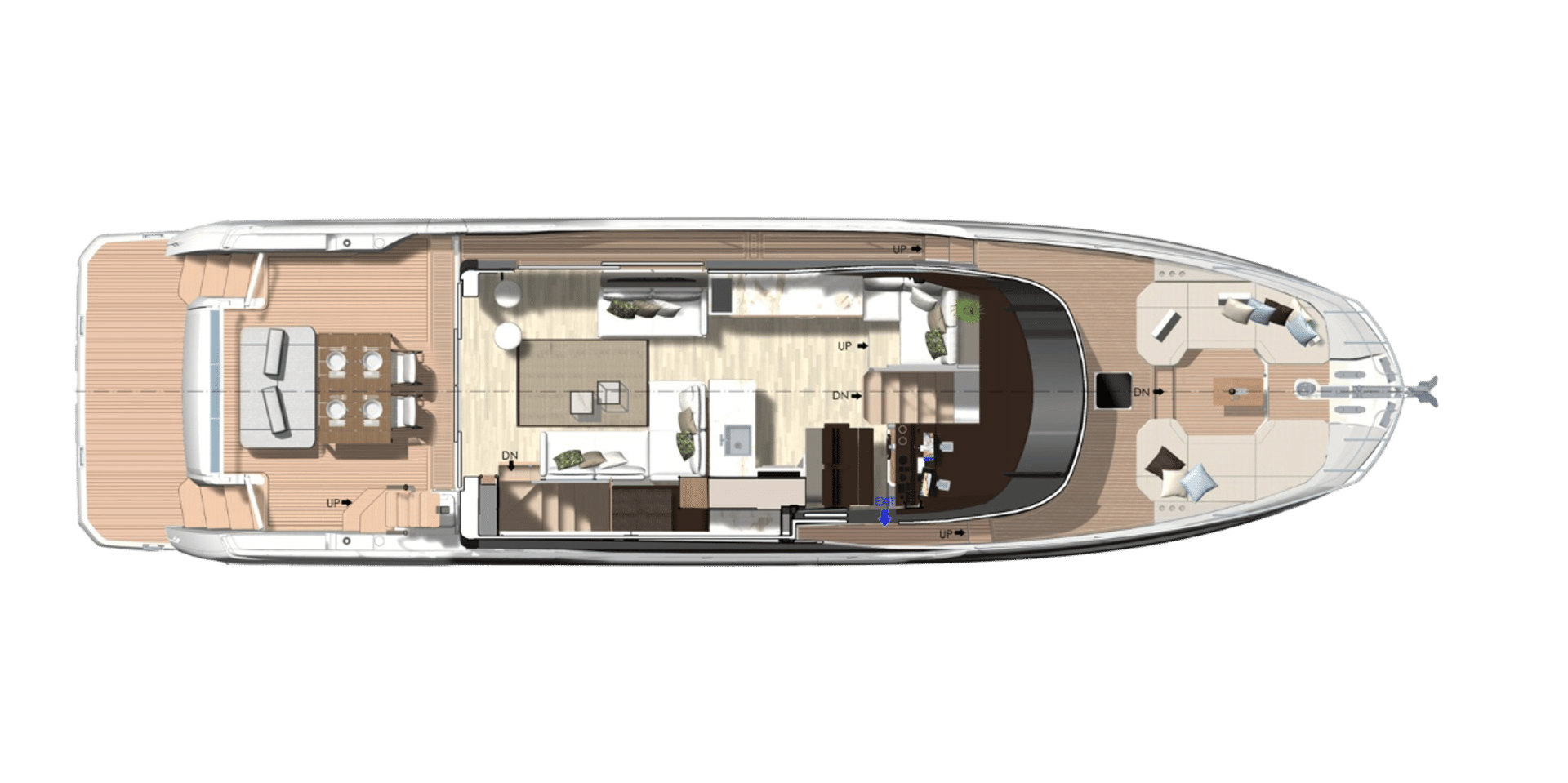 Prestige X60 – układ flybridge