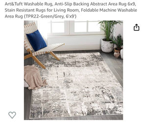 Art&Tuft Washable Rug, Anti-Slip Backing Abstract Area Rug 6x9, Stain  Resistant Rugs for Living Room, Foldable Machine Washable Area Rug