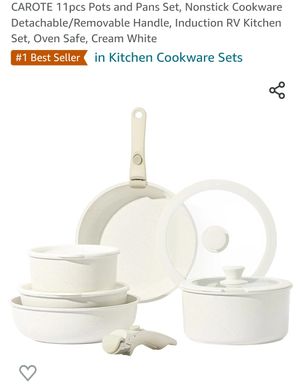 CAROTE 11pcs Pots and Pans Set, Nonstick Cookware Sets Detachable