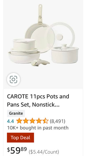  CAROTE 11pcs Pots and Pans Set, Nonstick Cookware Set