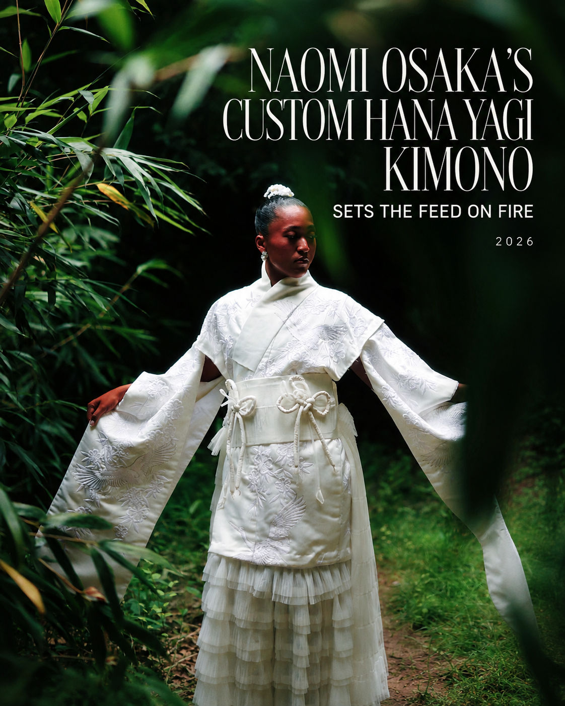 Naomi Osaka wearing custom Hana Yagi kimono