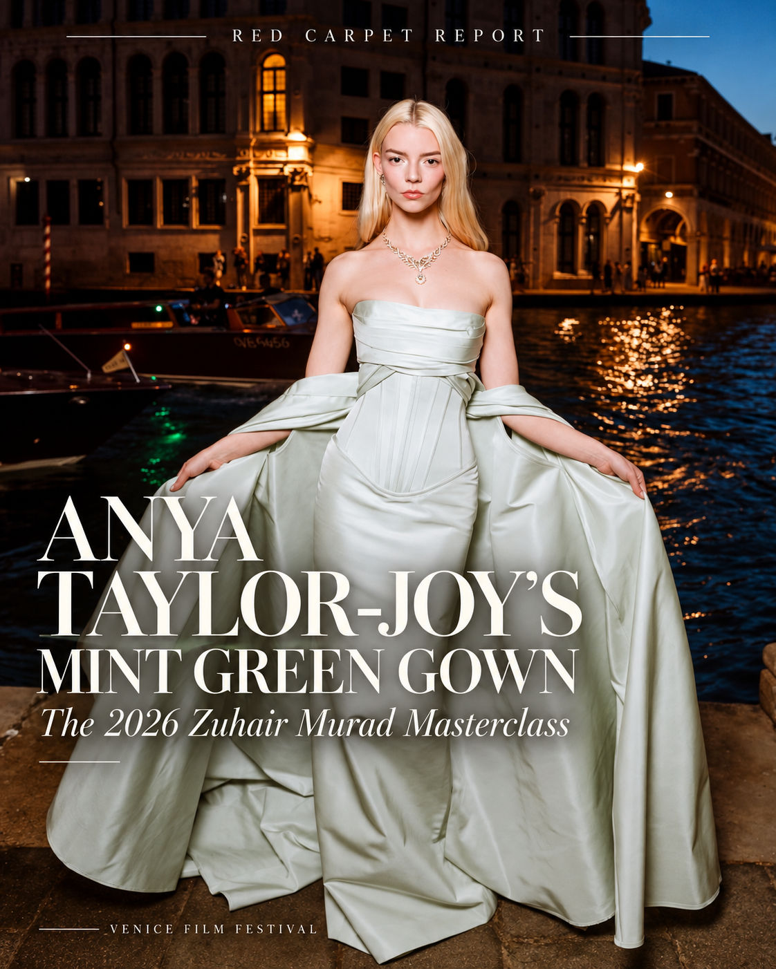 Anya Taylor-Joy mint green Zuhair Murad gown Venice 2026