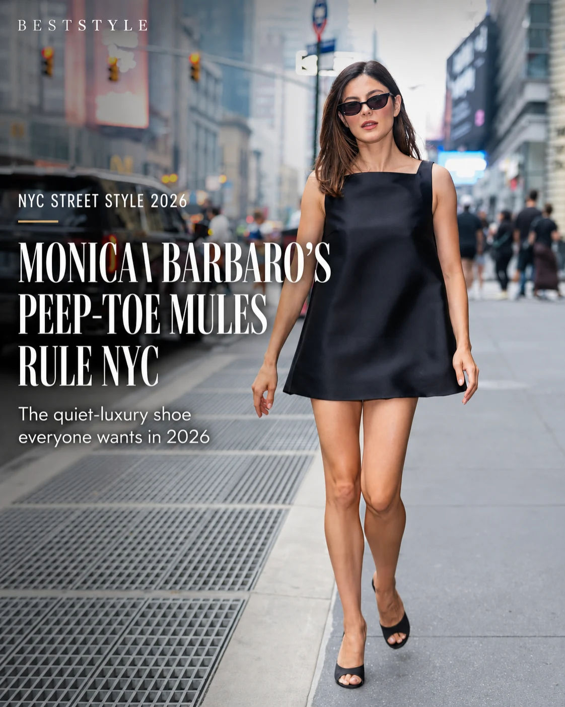 Monica Barbaro Just Brought Peep-Toe Mules Back to the NYC Pavement