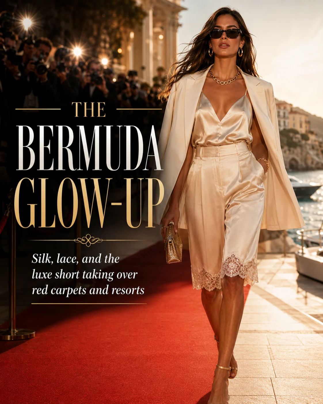 The Longline Upgrade: Why Silk and Lace-Trimmed Bermudas own the Boardwalk Today