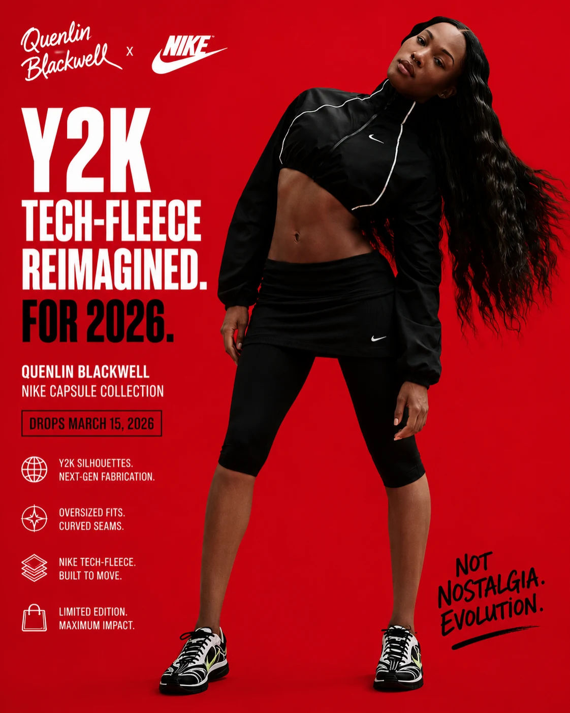 Quenlin Blackwell Partners with Nike for Y2K Tech-Fleece Capsule