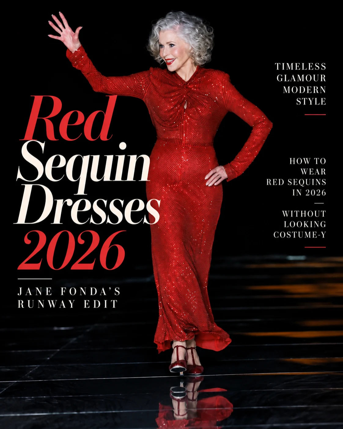 Red Sequin Dresses 2026: How to Wear Jane Fonda's L'Oréal Runway Look