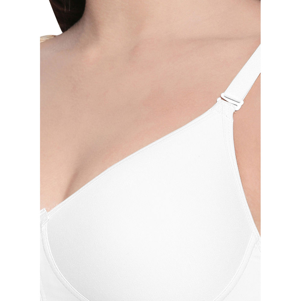 Seamless Padded Bra-bcd Cup Bra With Free Transparent Straps-6590, 6590-white