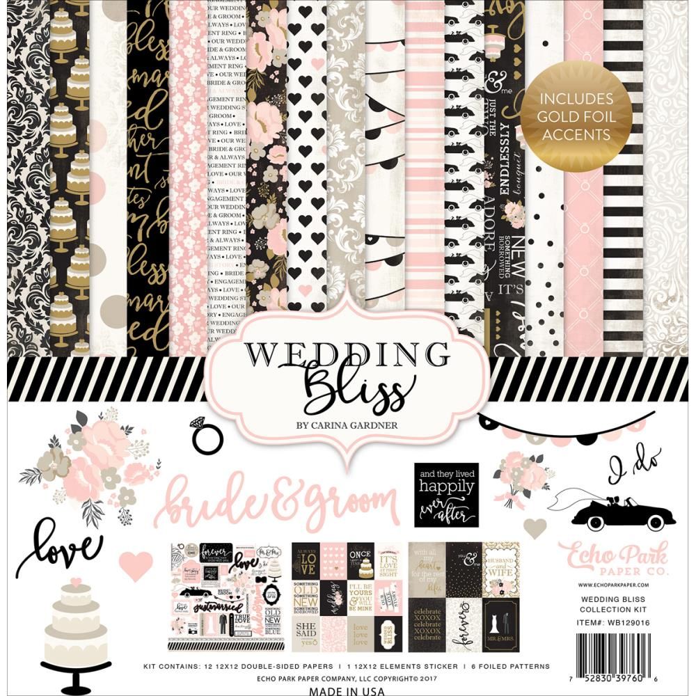 Wedding Bliss Paper Pad 12x12 | Wb129016 | Echo Park Paper