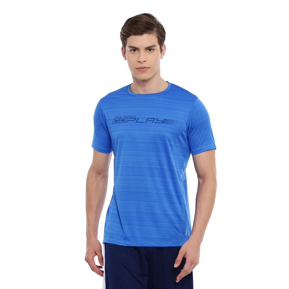 Download Proline Mid Blue Round Neck Short Sleevetextured Polyester ...