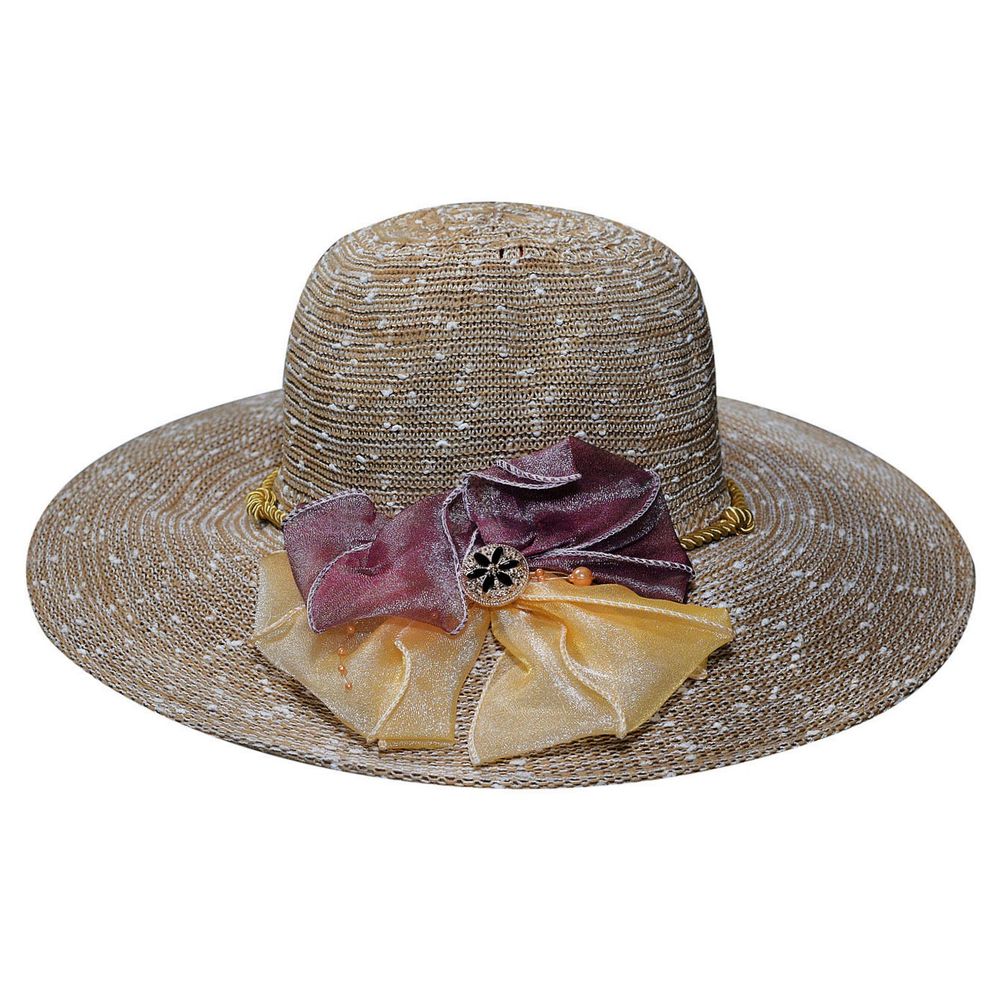 Light Brown Designer Summer Beach Sun Hat For Women
