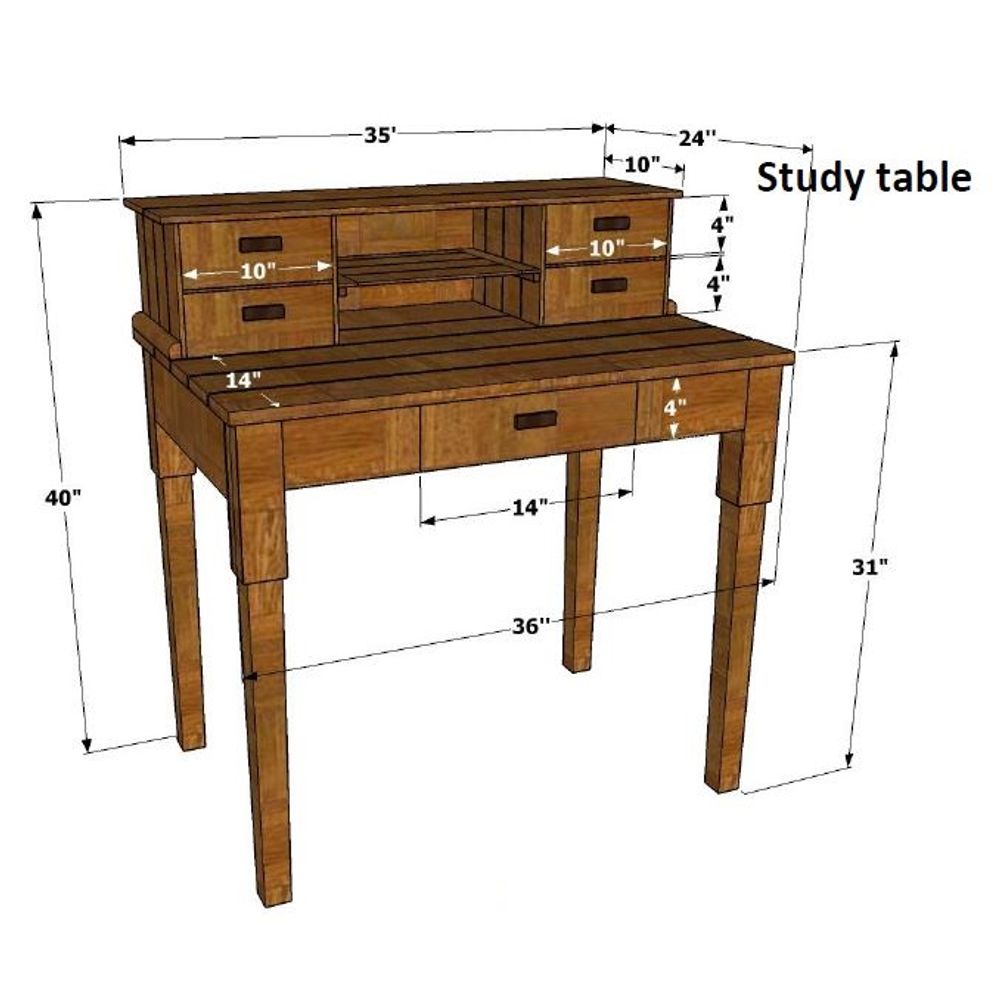 Luper Study Table With Storage