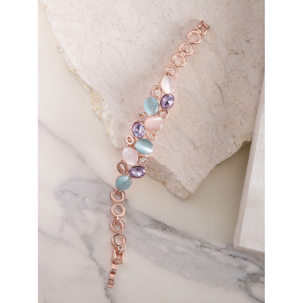 Buy Classic Evil Eye Rose Gold Plated Sterling Silver Chain Bracelet by  Mannash Jewellery