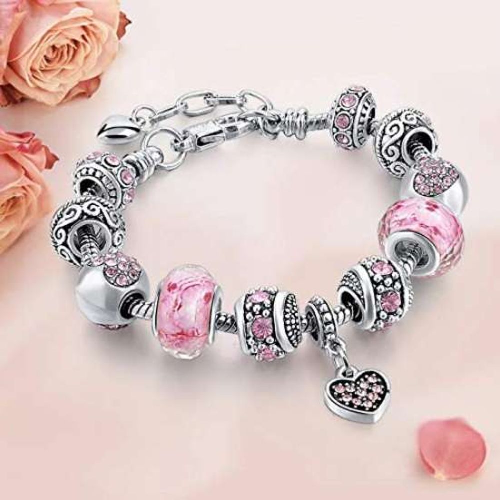 Buy YELLOW CHIMES Crystals from Swarovski Pink Rose Gold Plated Crystal  Bracelet  Shoppers Stop