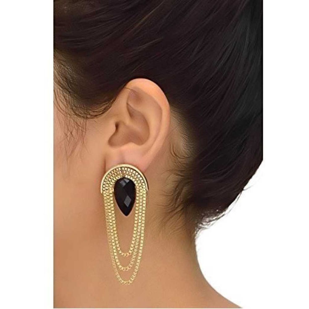 Buy Gold Finish Studded Stone Long Earrings For Women Party Wear Earrings  For Women Online  Anuradha Art Jewellery