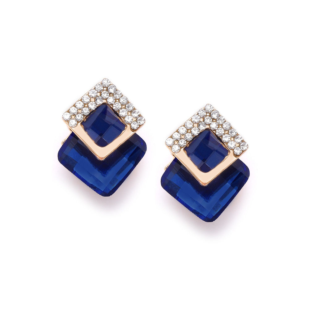 Buy Yellow Chimes Designer Fashion Party Wear Blue Square Crystal Drop  Earrings at Rs1399 online  Jewellery online