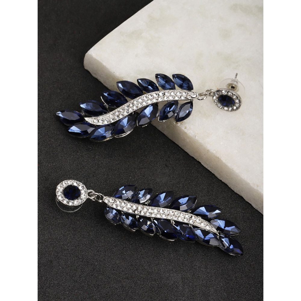 Peardrop shaped Luxurious Blue stone Earring  EAAGADBSBL00422  Jaipur  Chains Pvt Ltd