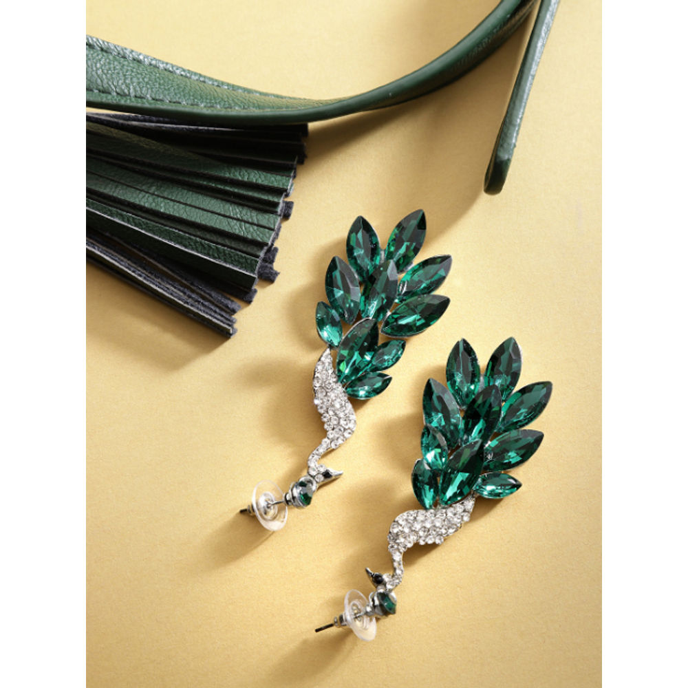 Gold Plated Peacock Shaped Earrings For Women  Priyaasi