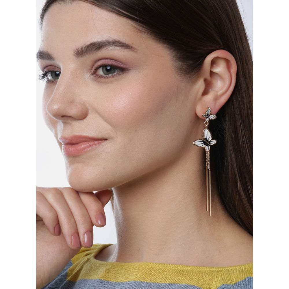 Black stone contemporarySilver dangle Earrings  Shilphaatcom