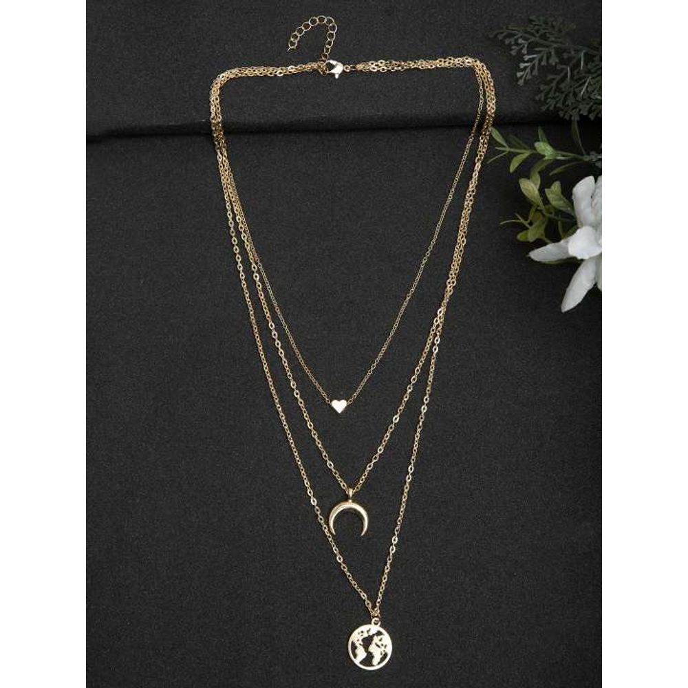 Get Gold Multi Layer Chain Necklace at ₹ 599