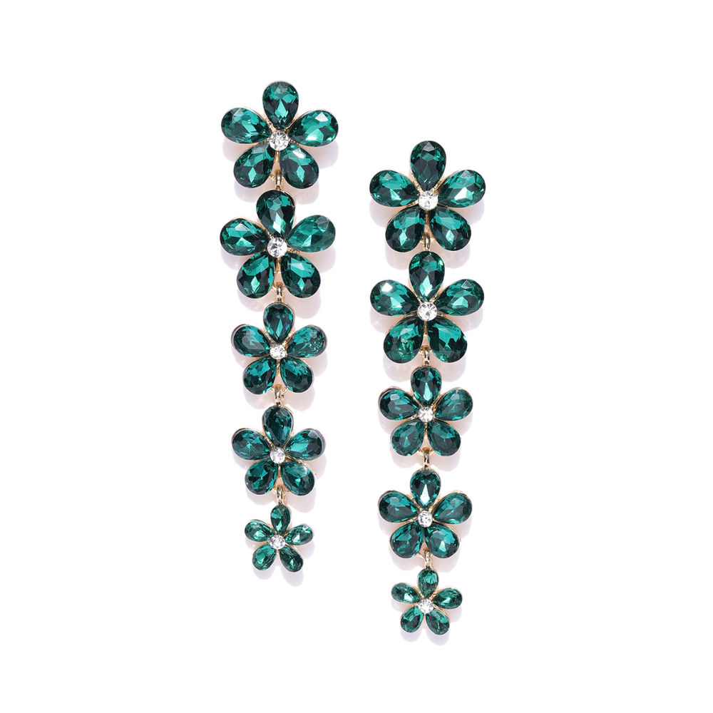 Jasmine Clip Earrings with Detachable Green Amethyst Drops