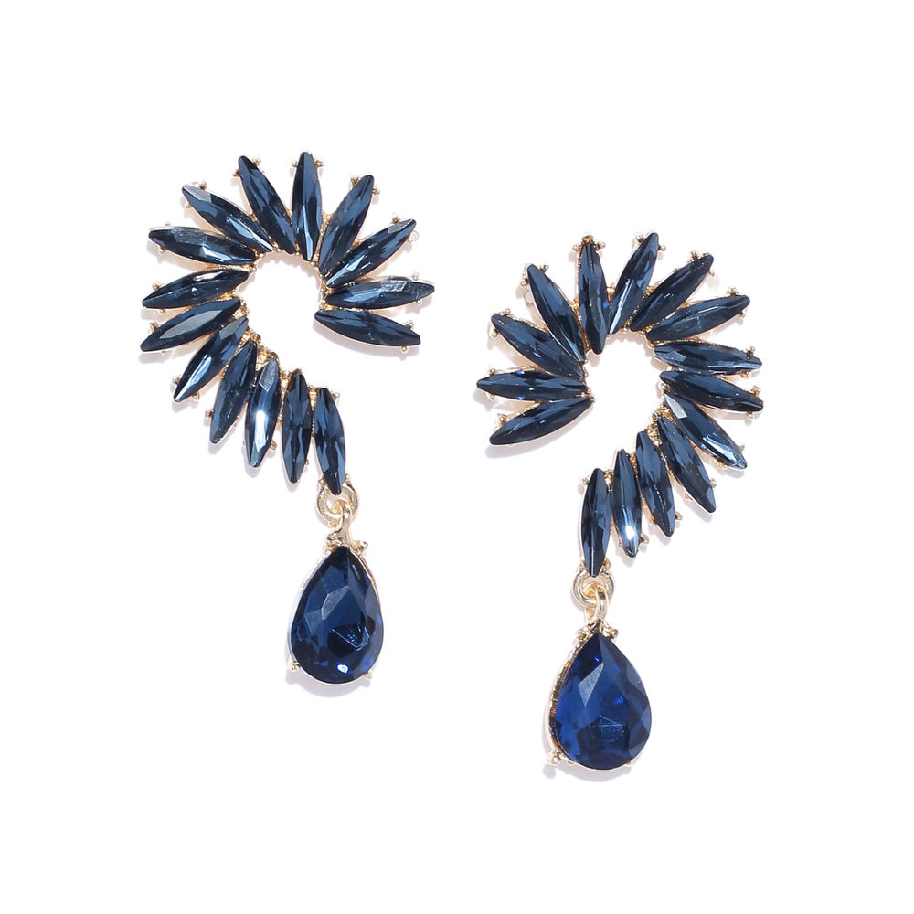 Top 80+ navy blue and gold earrings latest - esthdonghoadian