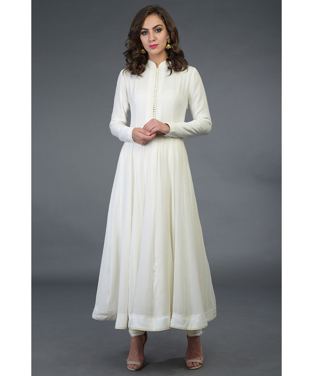 plain georgette anarkali suits