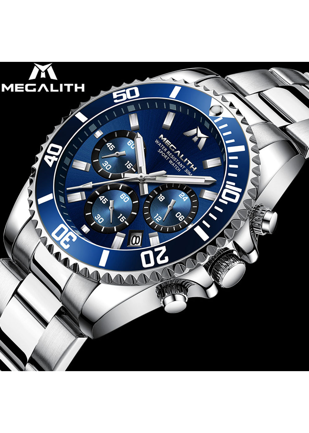 Buy MEGALITH The Blue Master watch now in low price rate