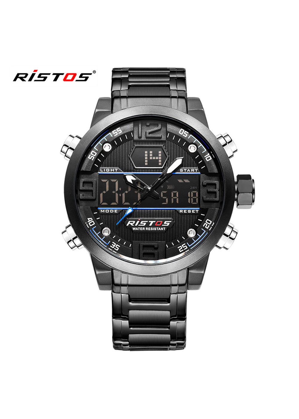 Ristos-9338 Black Analog-digital Chronograph Watch For-men | Ristos